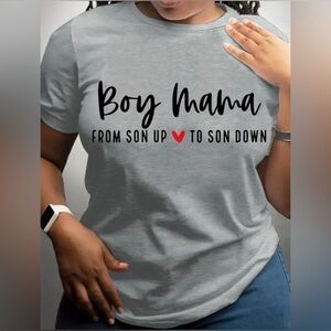 Gray 'Boy Mama' Graphic T-Shirt